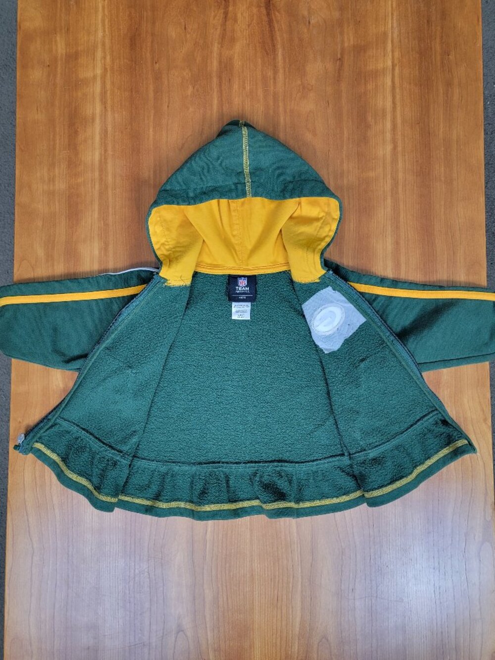 NFL Team Apparel Green & Gold Green Bay Packers Long Sleeve Ruffle Hem Toddler S - Picture 6 of 7